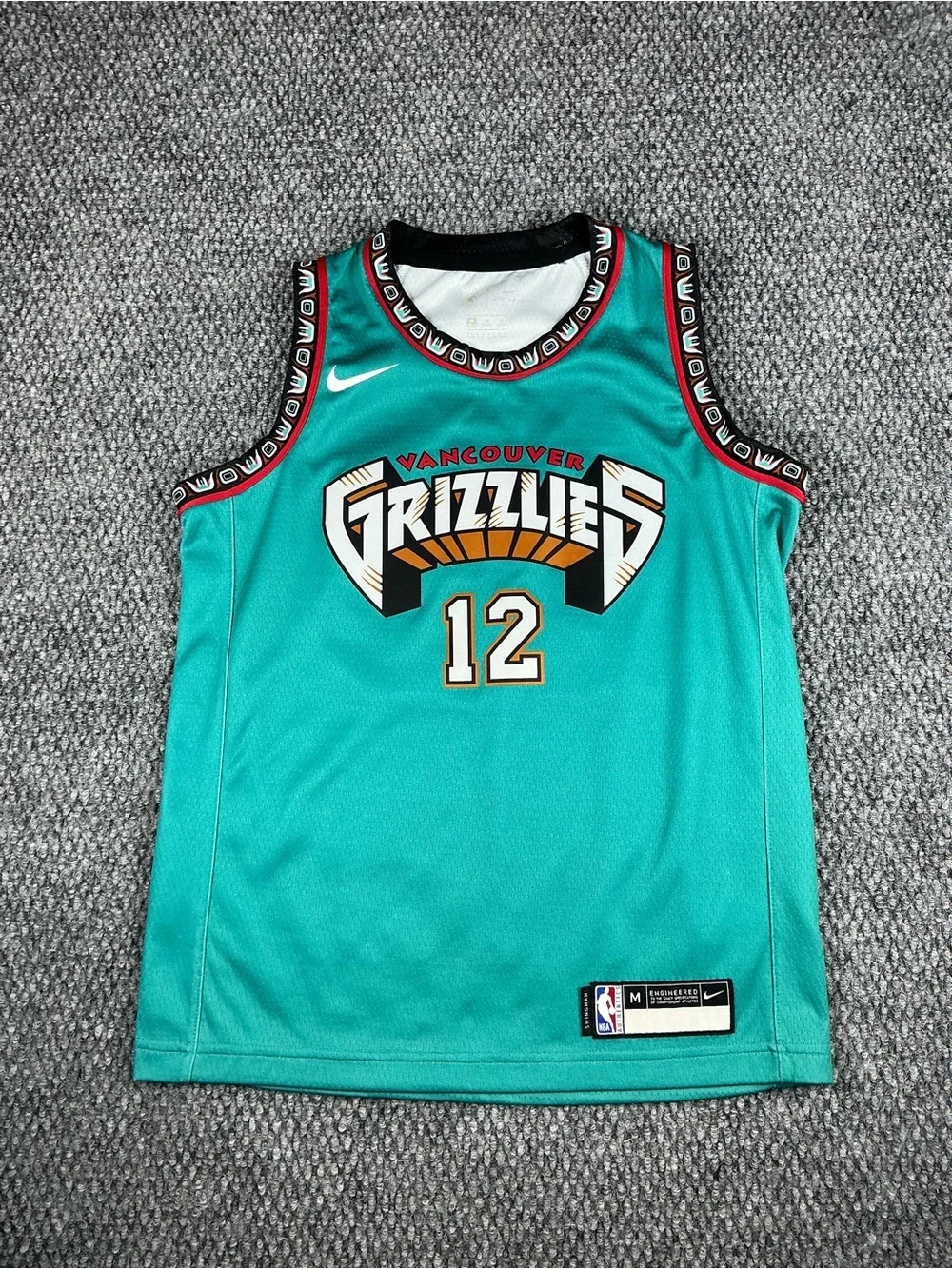Nike Vancouver Grizzlies Jersey #12 Ja Morant Teal, Youth Size M NBA Swingman